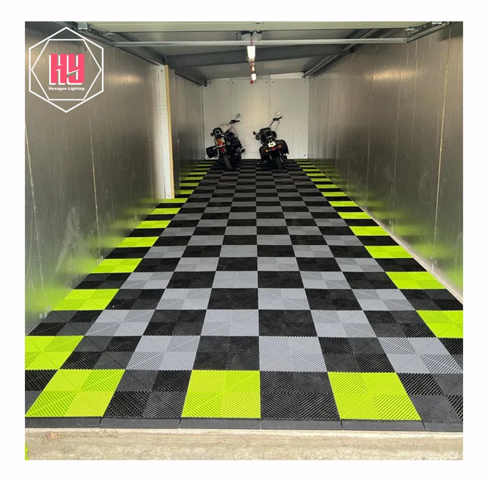 Interlocking Pvc Garage Flooring Tiles Warehouse Dalle Slab Rib Garage Floor Tiles Pvc Floor Mat