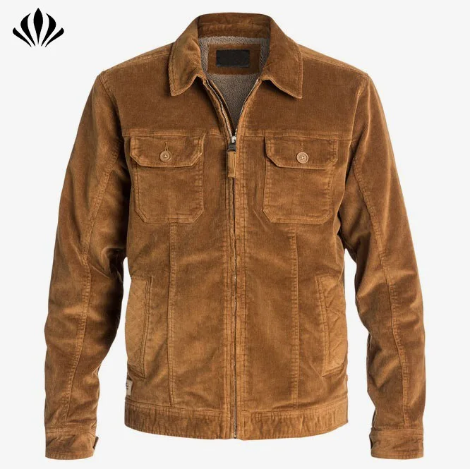 Mens Brown Color Stretch Corduroy Jacket Wholesale From China Supplier At Competitive Price
