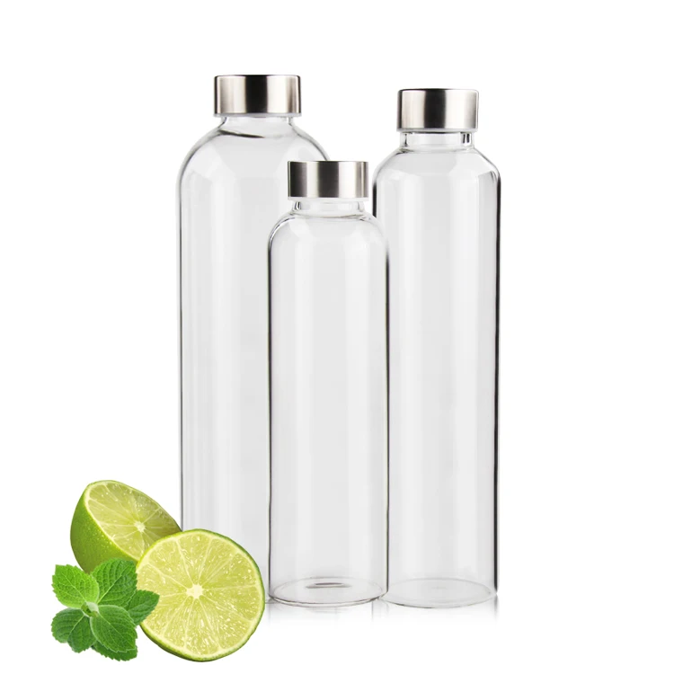 Emode Wholesale bamboo screw lid Bottle High Borosilicate Glass water bottle with Full Mug Printing Bottles