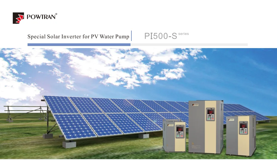 POWTRAN 0.75kw 1.5kw 2.2kw 5.5kw Solar Water Pump Inverter DC AC 220v 380v MPPT Solar Inverter without Battery