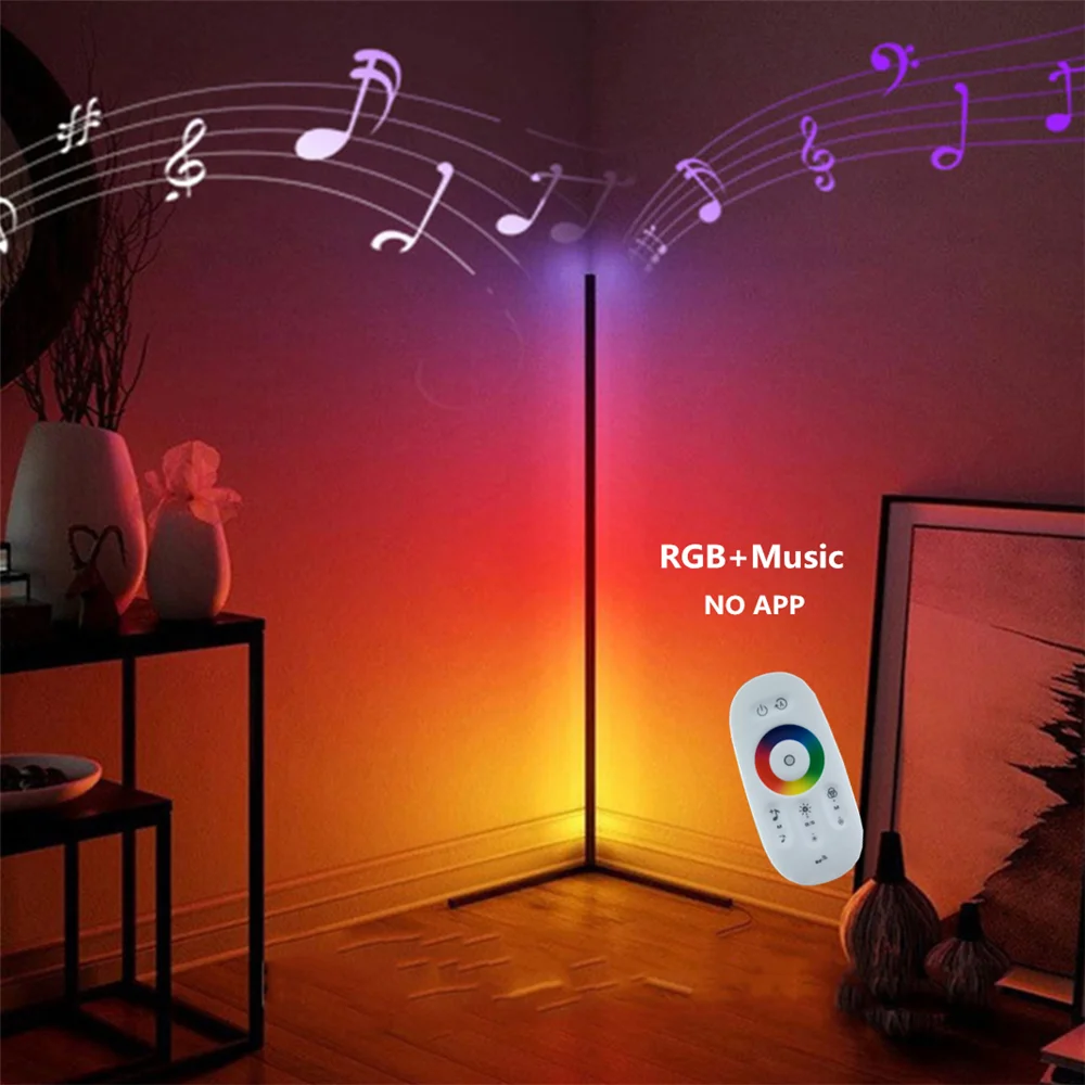 New function music follower atmosphere corner light smart remote control RGB colorful floor lamp