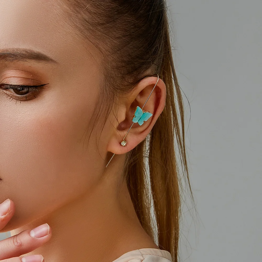 New Fashion And Beautiful Different Colors Butterfly Pierced Earrings For Women Jewelry
