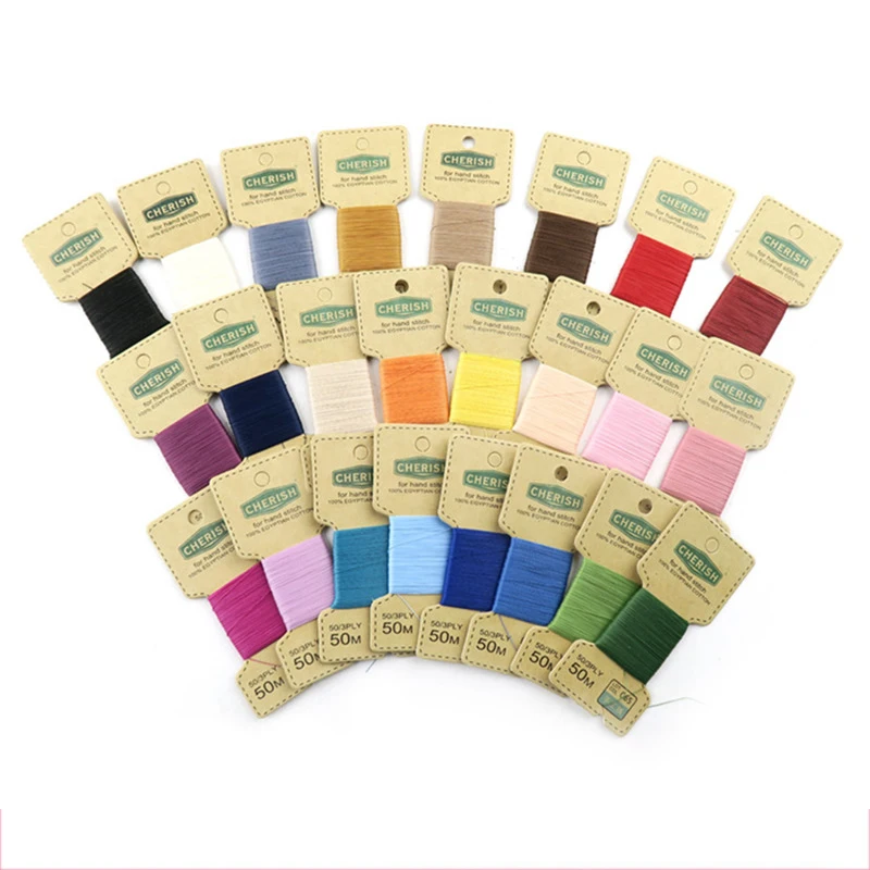 50m 24 Colors Cotton Sewing Thread DIY Handmade Accessories Stitch Thread Manufacturer Embroidery Floss With Organizer