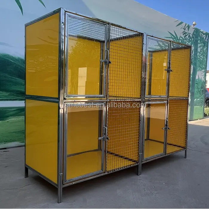 Stainless steel Raised floor kennels Double stack kennels Heavy Duty Dog Enclosure