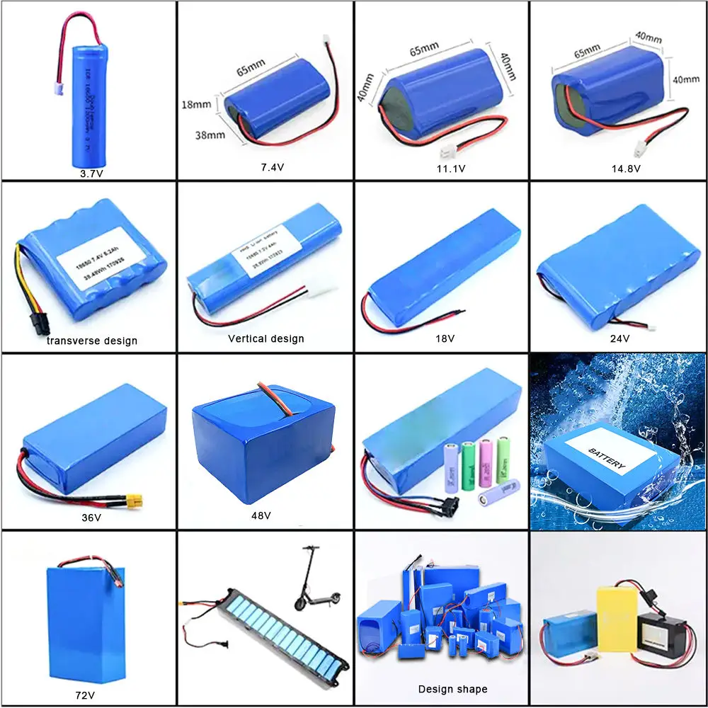 Rts18650 2170 3.7 12V 600-50000mAh Lifepo4 Customized Li-ion Lipo Power Electric Tool Lithium Rechargeable Scooter Battery Pack