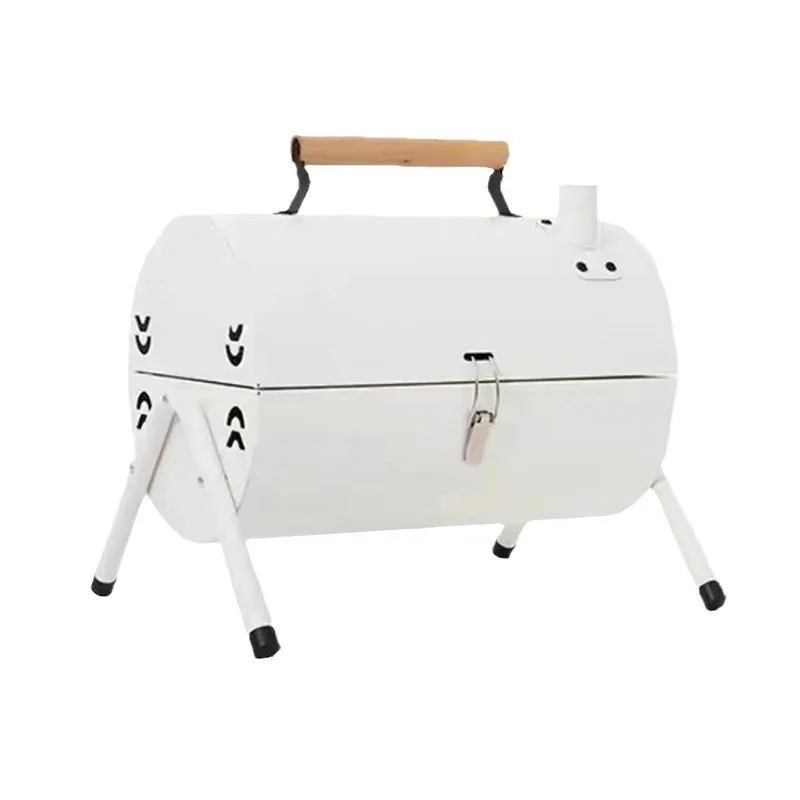 Outdoor double-sided portable chimney oven, household charcoal smokeless oven, multifunctional portable barbecue rack