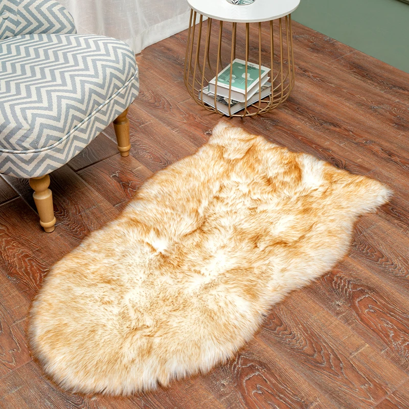 new wholesale hot selling modern handmade living room carpet rabbit faux fur rug carpet pink and blue color