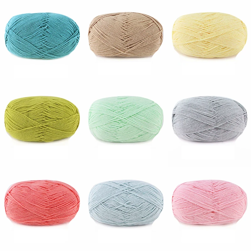 4 Strands Combed Milk Cotton Yarn Knitting Yarn DIY Doll Crochet Yarn Accessories Knitting Bag