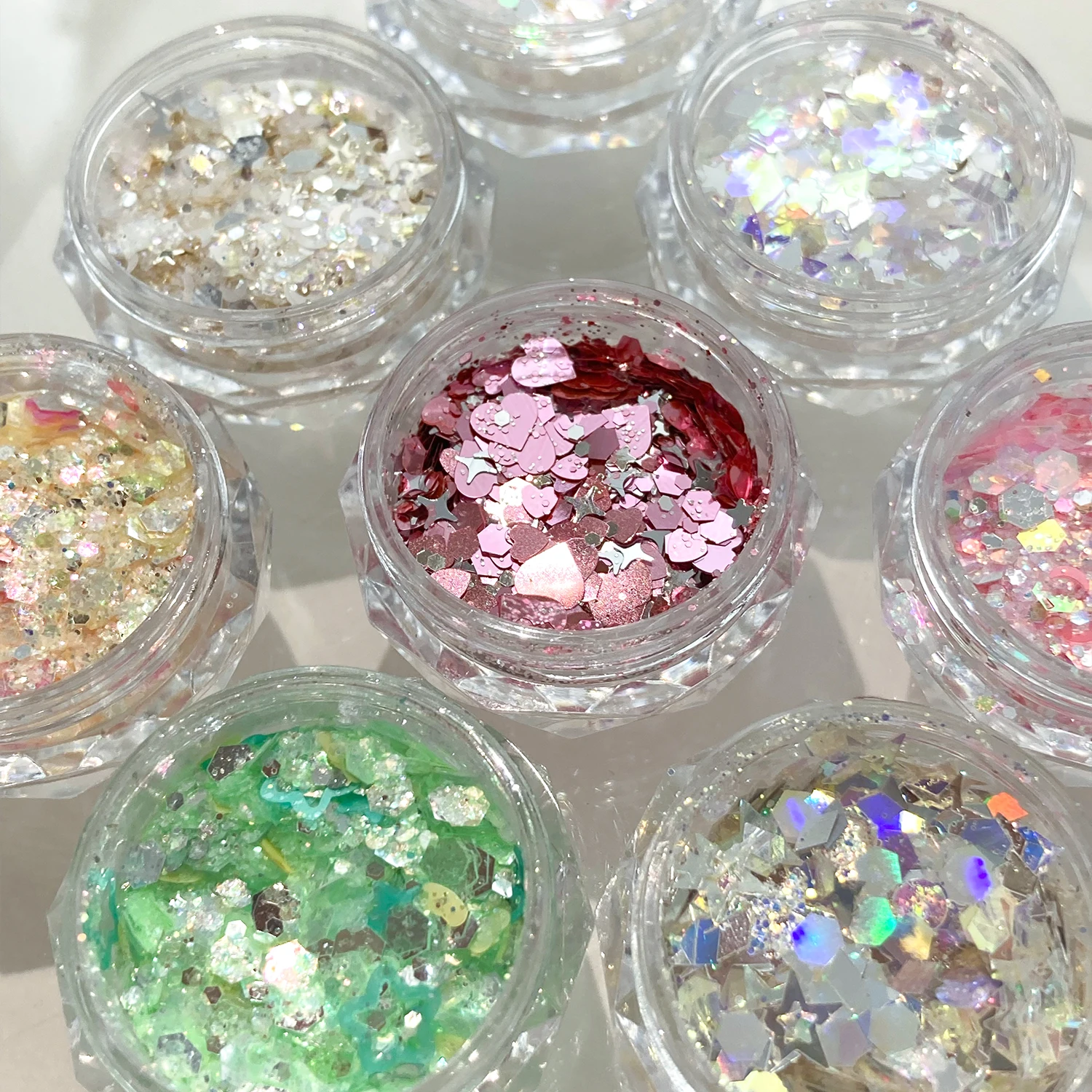 Nail glitters super bright Nail polish magic color Sequin Spring colors  Aurora laser nail sequins