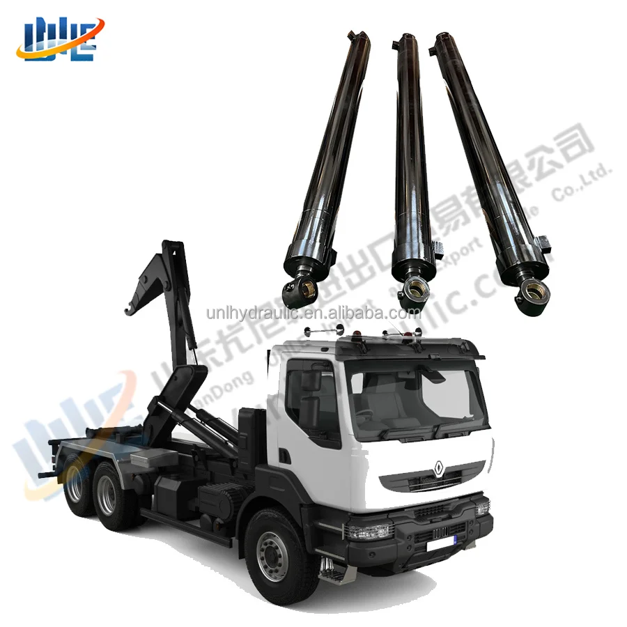 Customized loading truck trailer Double Action long stroke hydraulic cylinder for hook Loader Truck