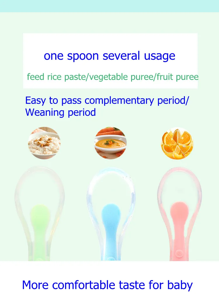 OKSILICONE Baby Feeding Spoon BPA Free Soft Silicone Spoon For Infant Feeding
