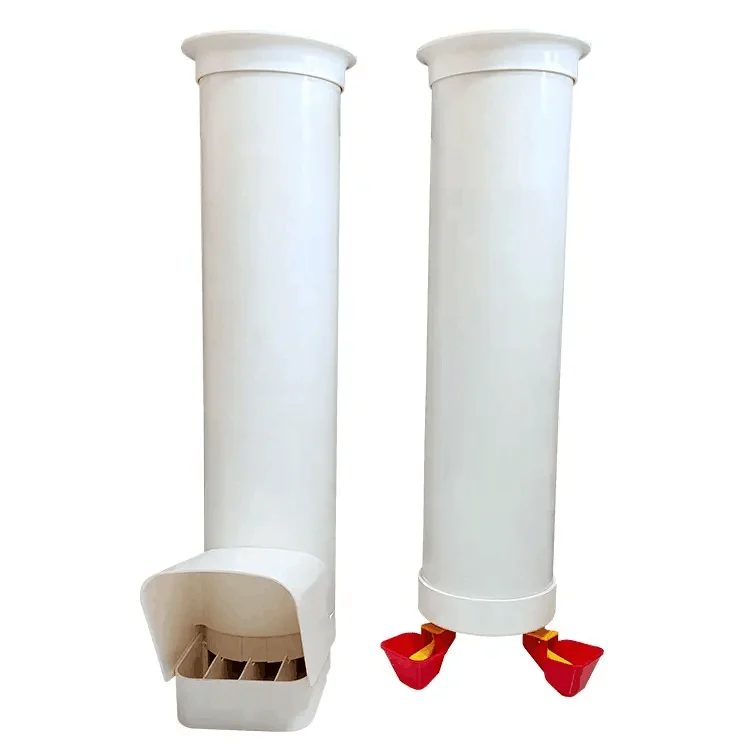 DIY hot sell pvc pipe chicken feeder and drinker as one set poultry drinkers and feeders    PH-260