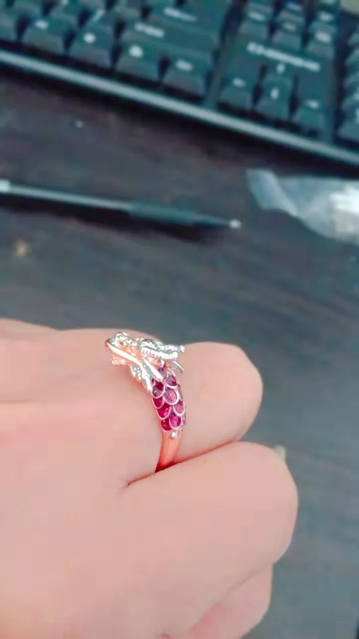 New Dragon head ring rose gold dragon ring for women girls men