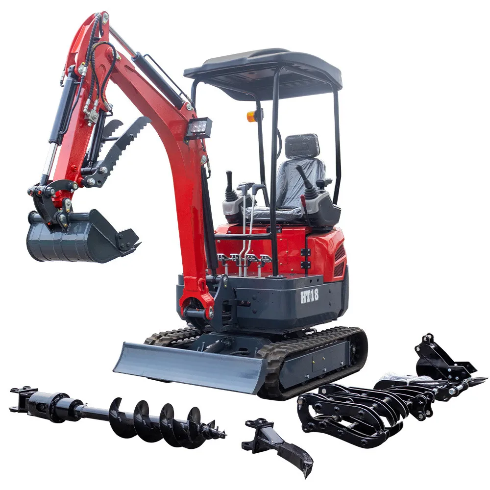 Long Reach Grabber Hydraulic Mini Tracked Excavator Small Earth Escavatore 1Ton 1.8Ton New Mini Earth Digger Machine for garden