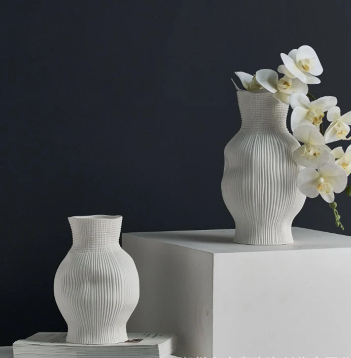 Wholesale Nordic Modern Home Decoration Accessories Office Ornament Vase Living Room Interior Decor Ceramic Flower Vases