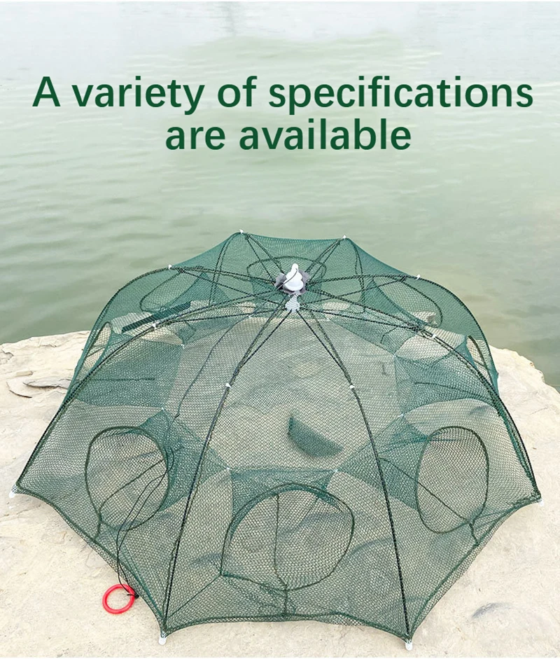 4/6/8/10/12/16/24 Holes Automatic Fishing Shrimp Trap Fishing Net Fish Shrimp Minnow Crab Baits Cast Mesh Trap