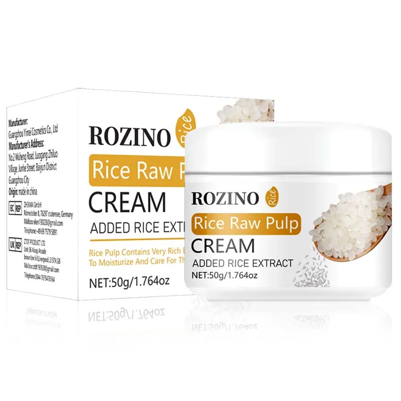 Rice raw pulp moisturizing cream, gentle nourishing and brightening facial skin moisturizing and hydrating cream