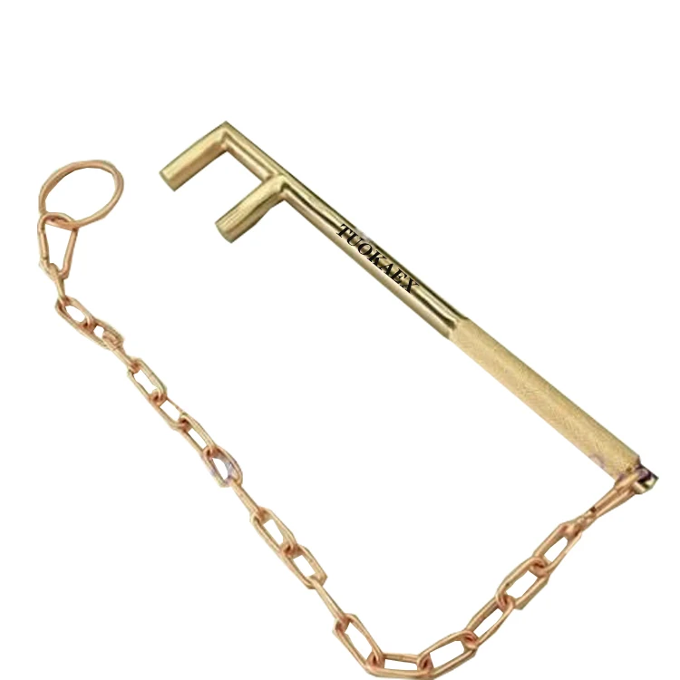 Non-Sparking Valve Handle Wrench F Type with Plastic Non-Slip Handle Spark-free Safety Spanner Aluminum Bronze
