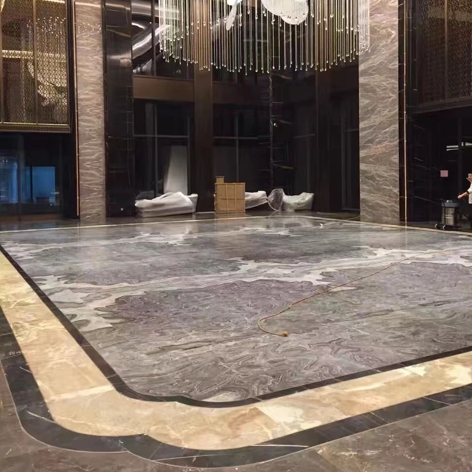 Polished Antique Fantasia Golden Brown Marble