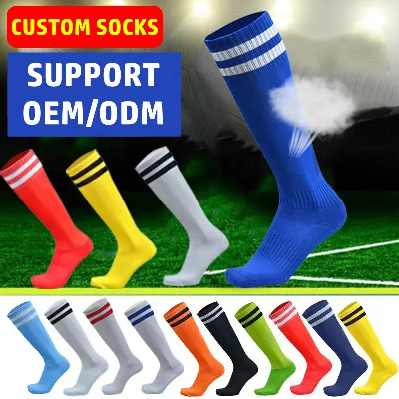 wholesale custom compression grip socks cotton custom crew non slip socks soccer custom solid football grip socks