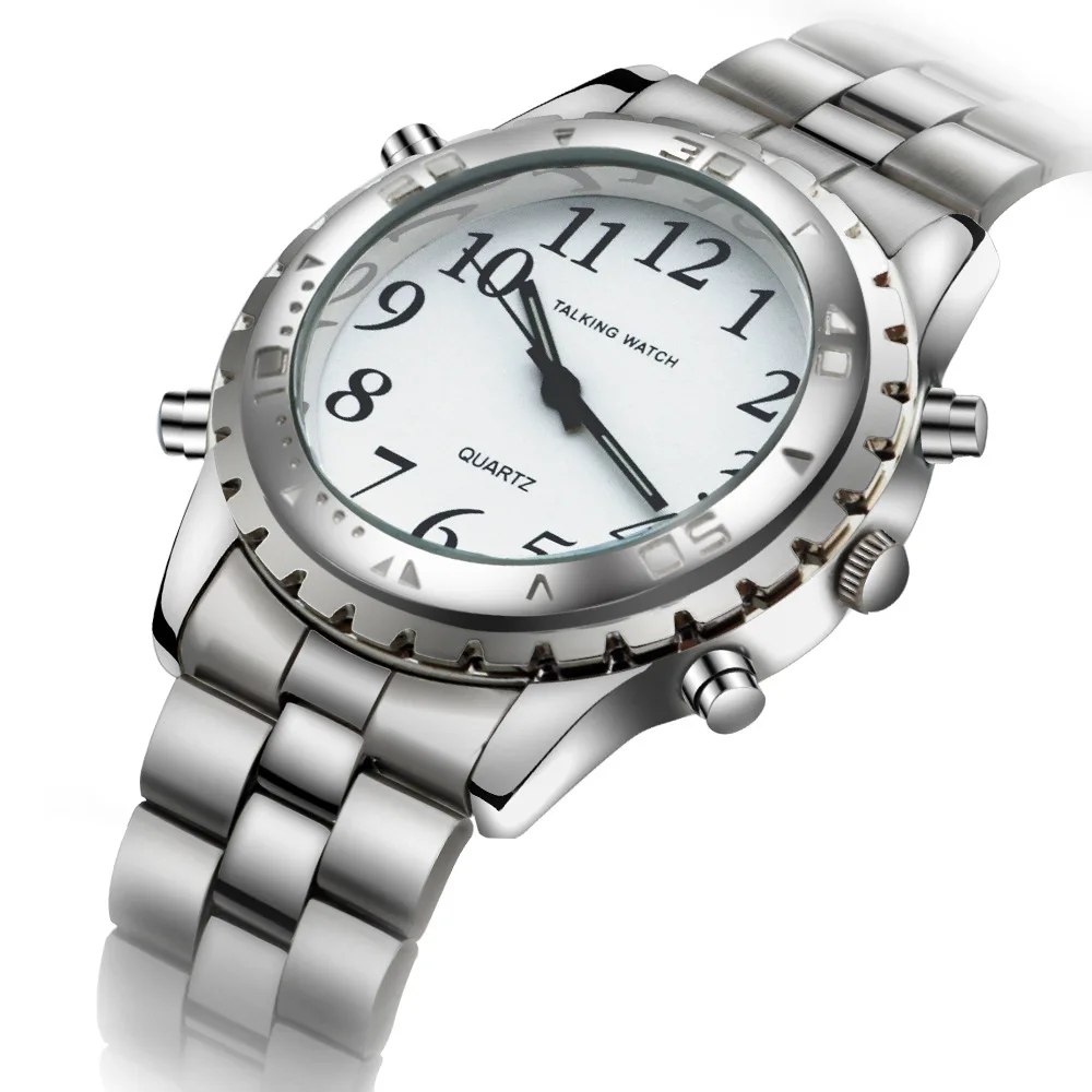Talking Wrist Watch with Alarm Analog Hands and Digital English Talking Watch For Blind Person Visually Impaired or the Elderly
