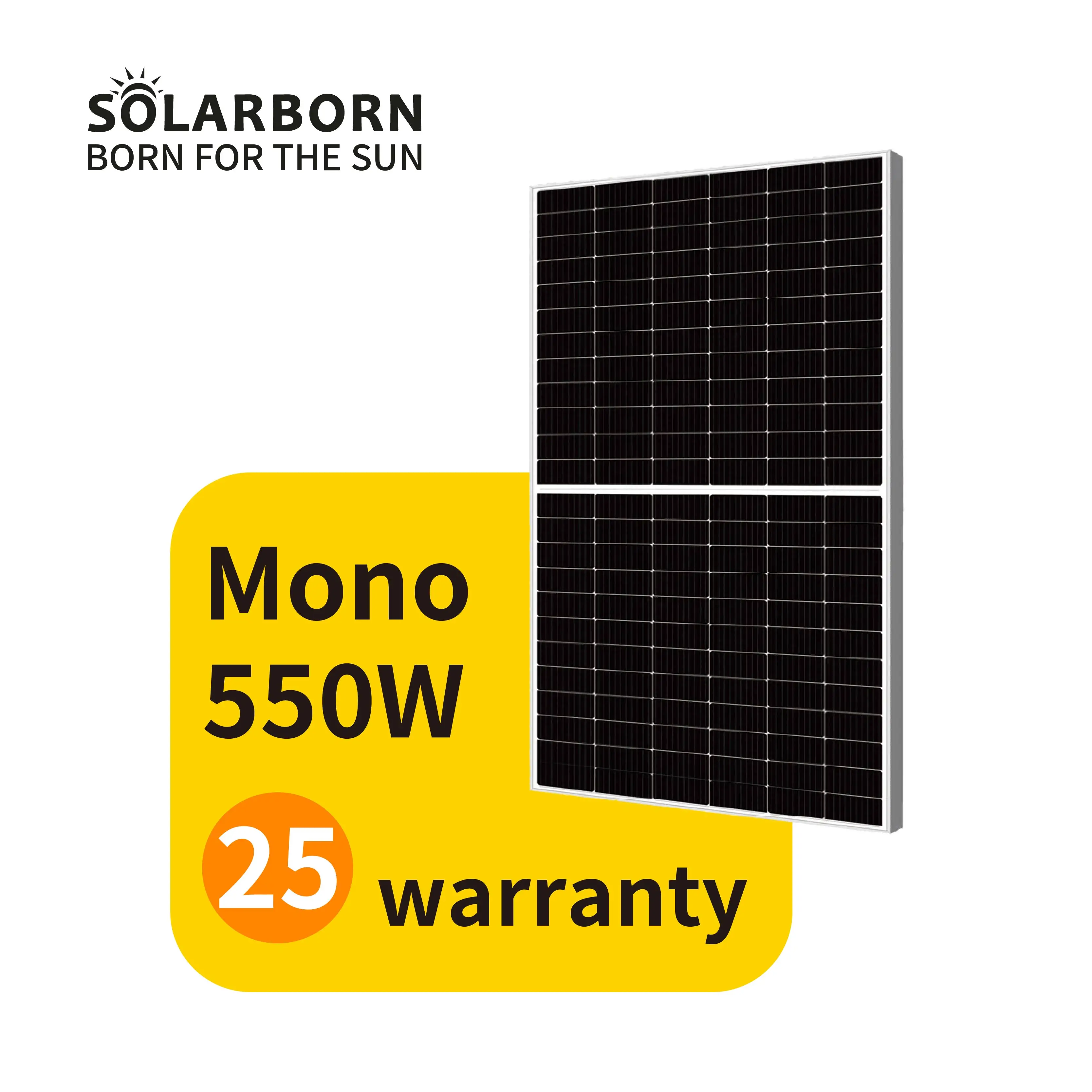 Solarborn best seller in europe customize 550w 182mm roof solar panel tile wholesale for home agriculture