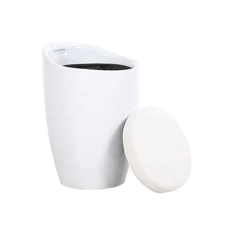 Colorful ABS PU Cushion Storage Kids Ottoman Chair Plastic Footrest Stool