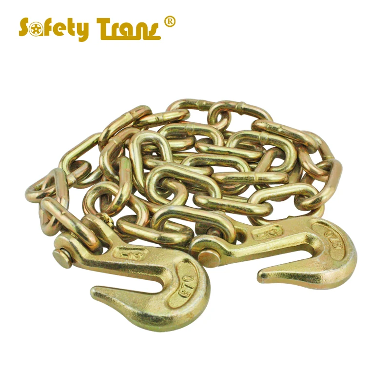 Буксировочная цепь G70 5/16x18 дюймов с 2 D-образными кольцами 10000 фунтов и захватным крючком