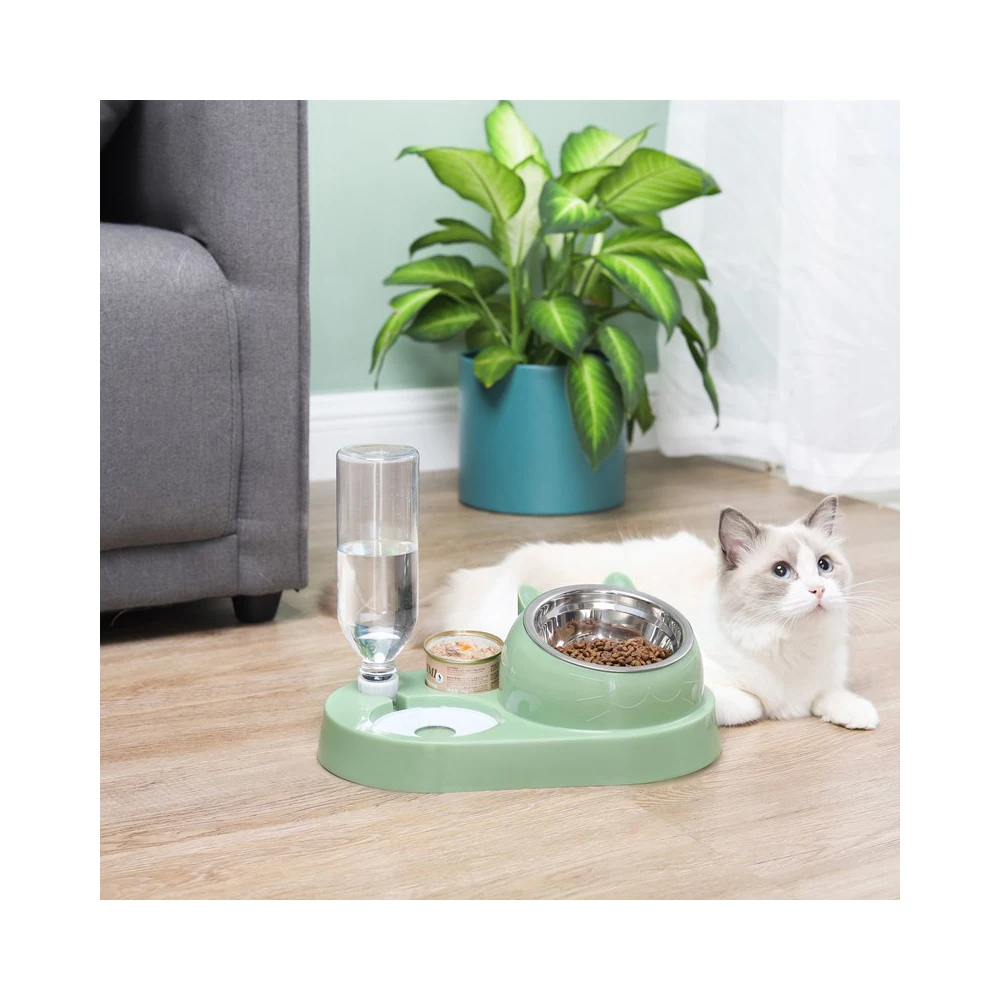 
2021 High quality stainless steel pet dog feeder automatic pet feeder 