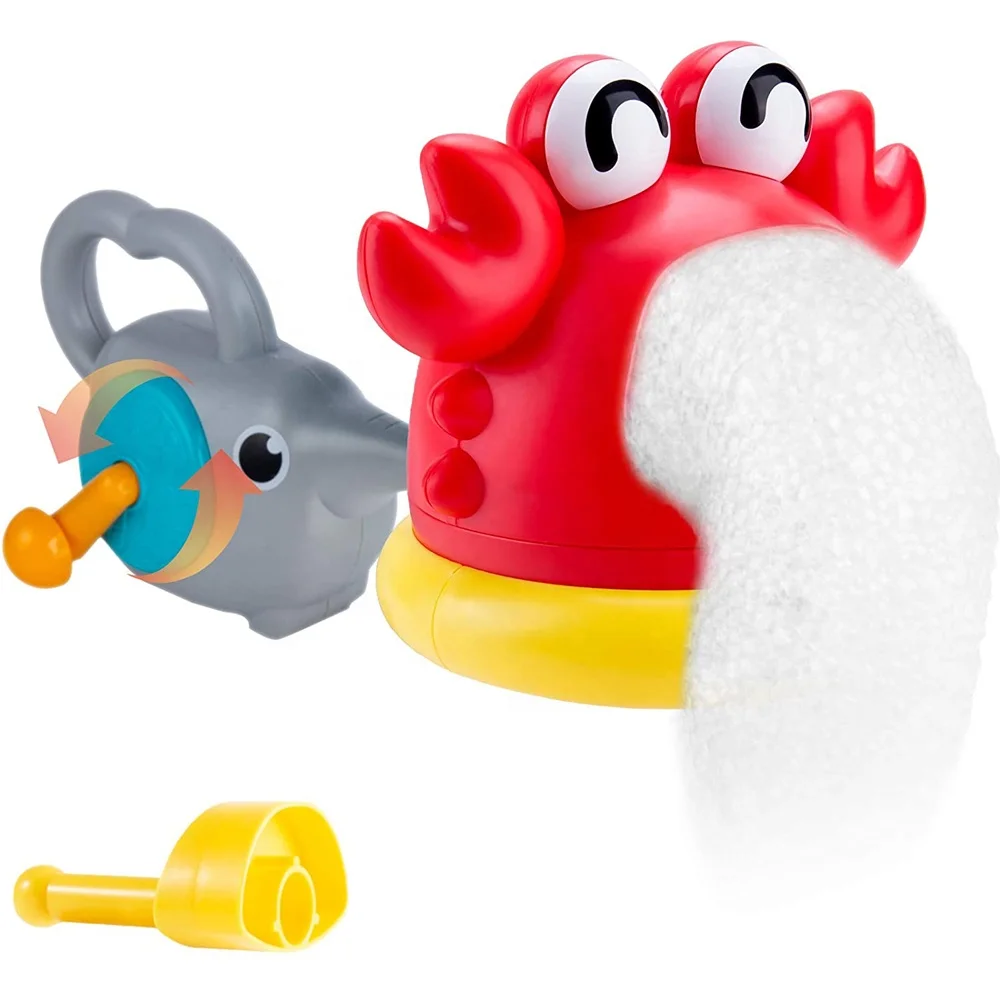 Cute water toy bath bubble playing game bathroom toys for baby bathing crab bubble machine blower combo set children bathtub toy