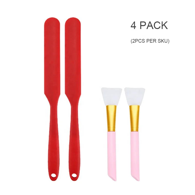 4 упаковки силиконовые палочки для перемешивания с силиконовыми щетками смешивания смолы эпоксидной печатной краски изготовления блестящих