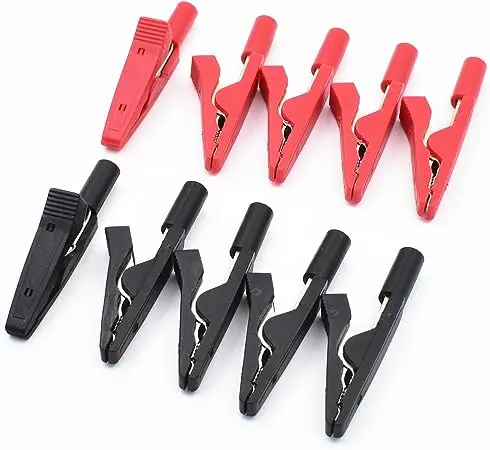 Red and Black Insulated Safety Multimeter Test Leads Alligator Clips Electrical Mini Test Crocodile Clamp Clips