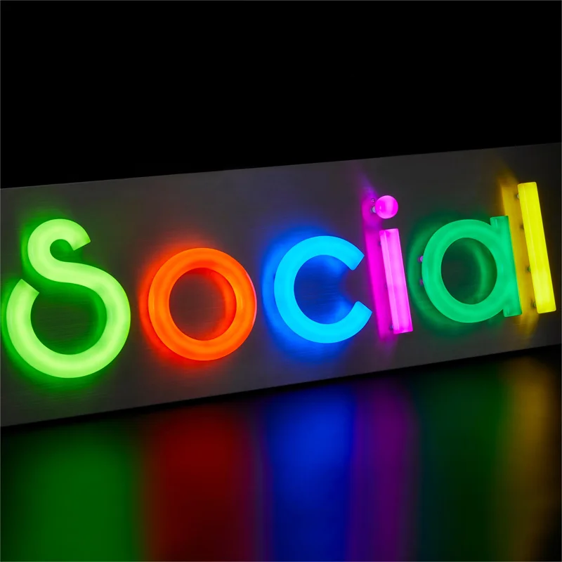 Personalized Logo Sign Company Sign Custom Business Logo Acrylic Signs Led Illuminated Signage