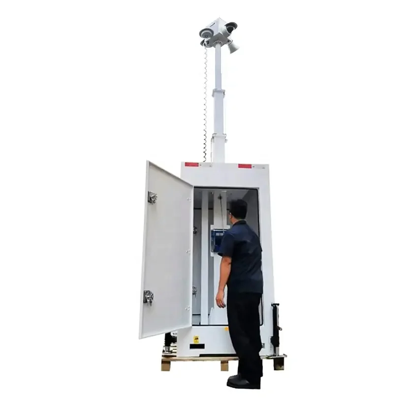 Telescopic Video Surveillance Mobile CCTV Tower for Power Plant Monitoring