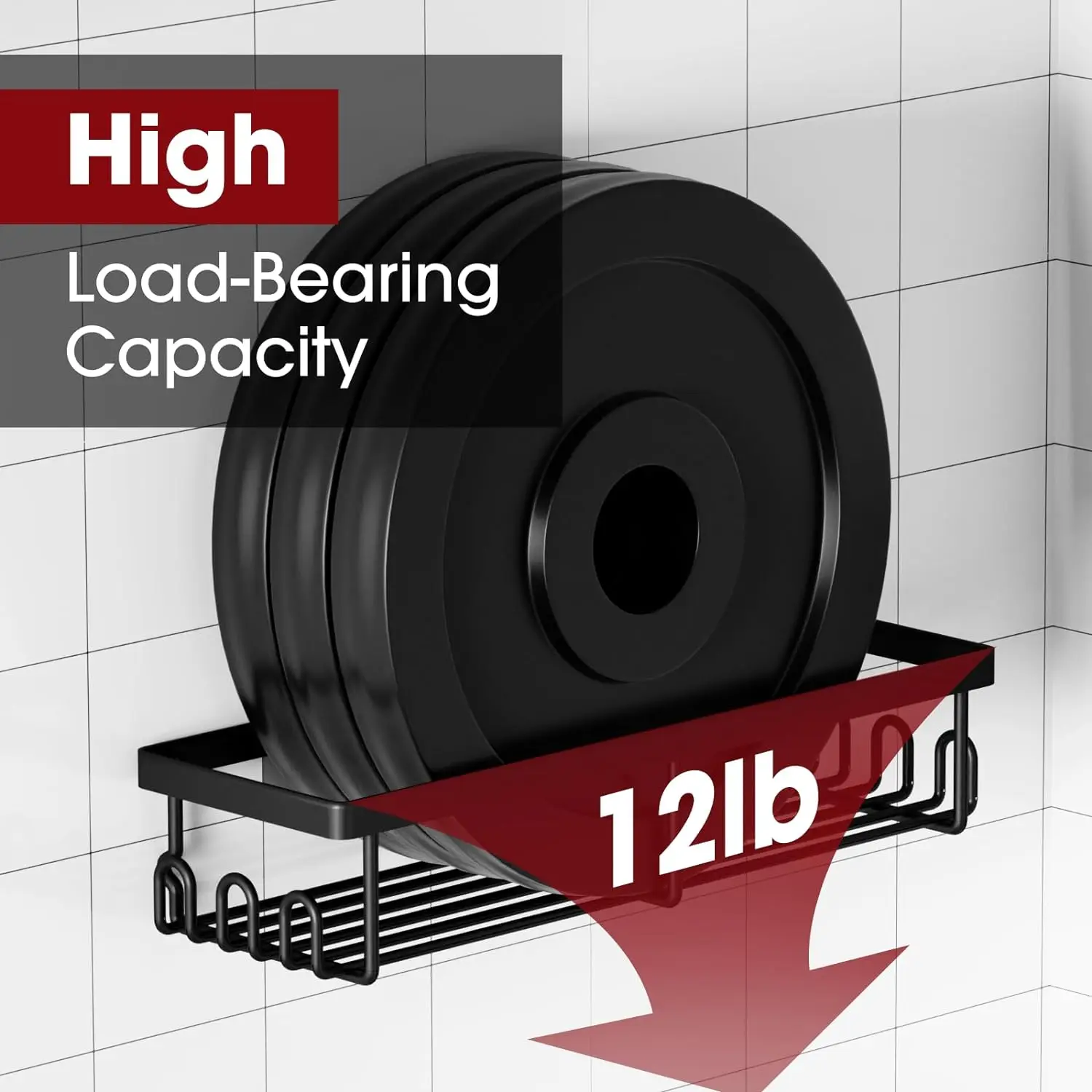 White Shower Caddy - 5 Piece Set, Multipurpose Shower Organizer, Waterproof & Rustproof Bathroom Shower Shelves