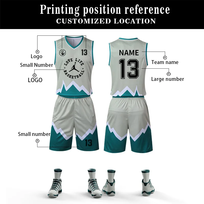 Chinese Factory Personalized Logo basketball sublimation uniform  men custom different color basketball jerseys