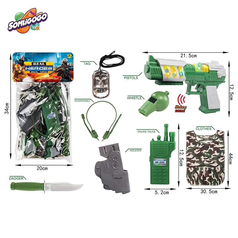 SL Children Halloween Role Play Simulation Military dress up Army Pretend Play Plastic Toy Set