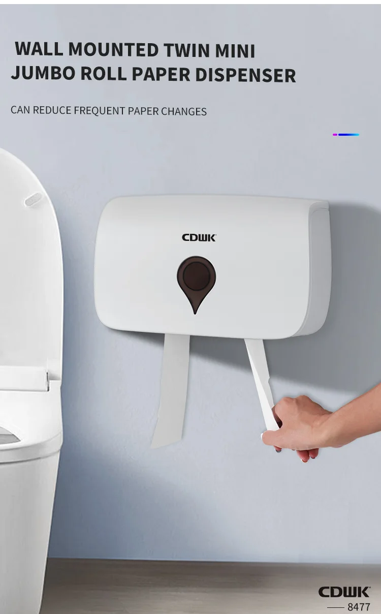 CDWK double jumbo roll tissue dispenser large capacity twin toilet paper dispenser bathroom CD-8477