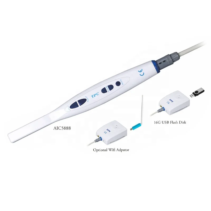 AIC5888+AIC5925 High Pixels wired or wireless dental intraoral camera with WIFI Connection can used in any monitor