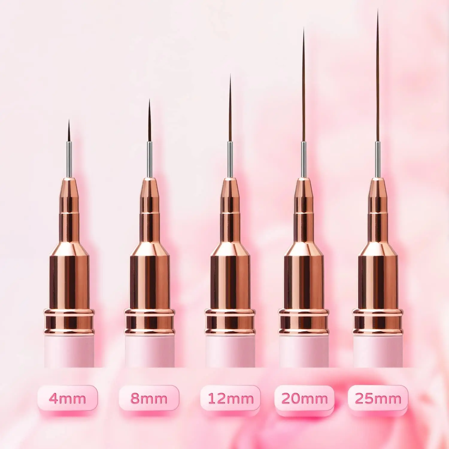 5pcs/set Nail Art Drawing Liner Pen Brushes Set for Acrylic Powder, Nail Extension & 3D Nail Carving for Beginner & Professional