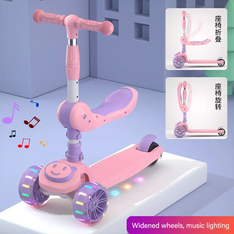 Wholesale high quality multi-functional three wheel kids design kick scooter deluxe