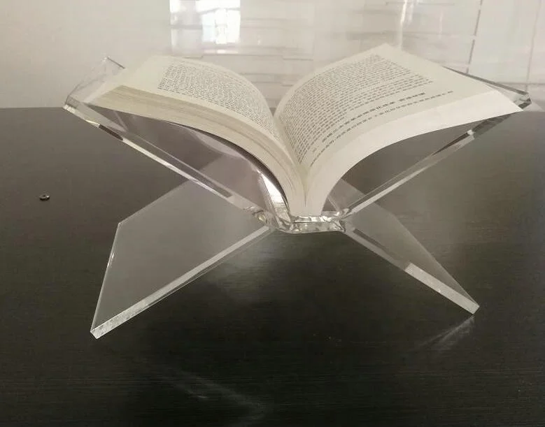 Customized transparent Acrylic Book stand Reading Display stand floding book holder for reading