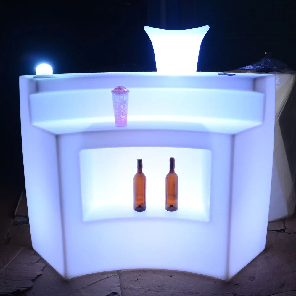 design mini hotel bar counter /hookah bar furniture lounge,luxury LED bar table, Illuminated fantastic bar counter stools