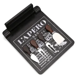 Kitchen Charcuterie Board Bamboo Cheese Platter Tray with Cheese Knives Set