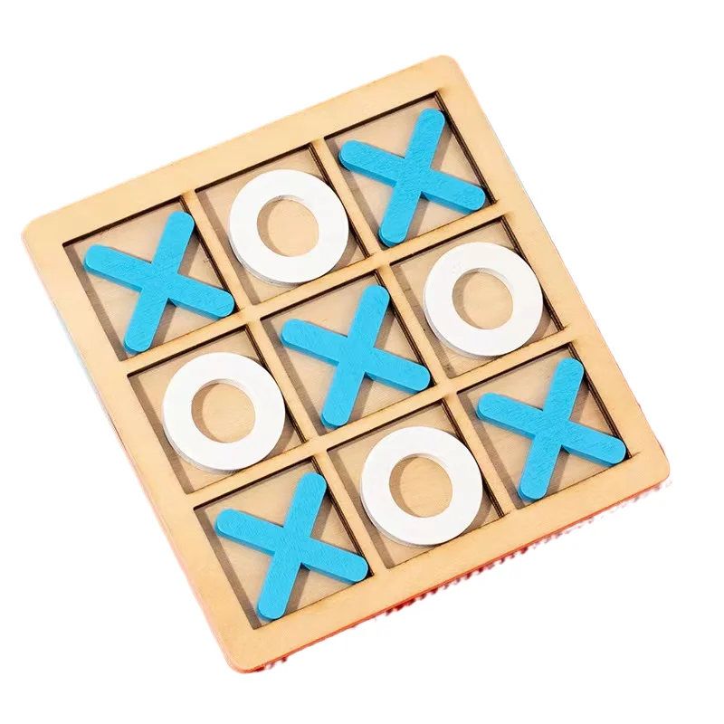 Montessori Children Wooden Tictactoe Match  Baby Logical Thinking Training Educational Toys For Kids Boys Girls