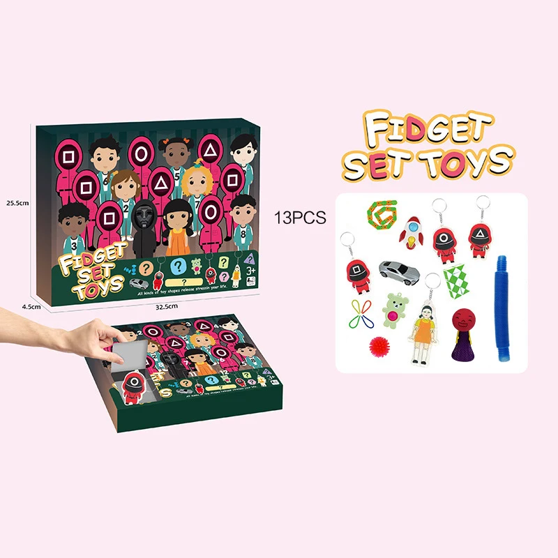 Fidget Toys Squid Game Blind Box Advent Calendar Set Fun  Christmas Fidget Toy Advent Calendar