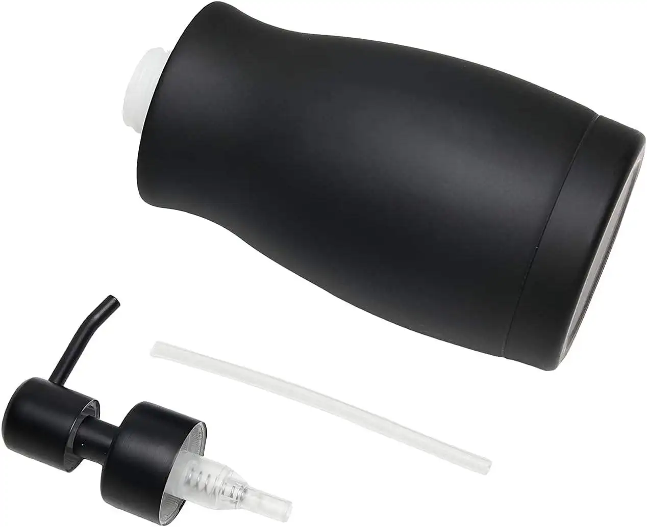 13.5oz Countertop Black Soap Dispenser Rust Resistant Leak-Proof Liquid Hand Sanitizer Pump With Hopper