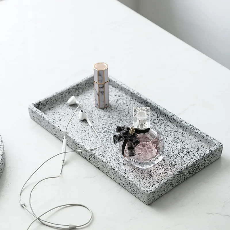 ceramic Steak plate marble pattern tray creative granite tableware hotel storage tray