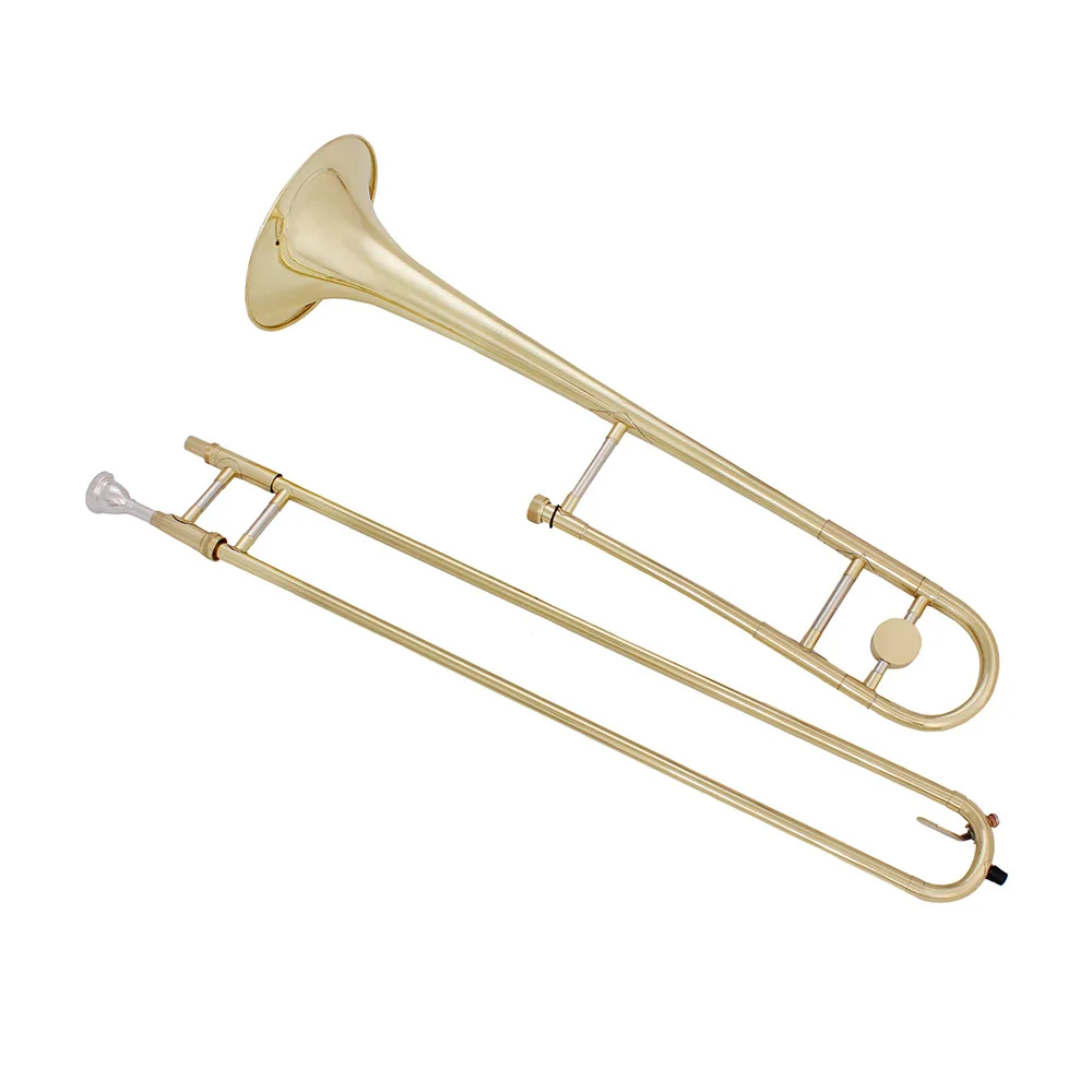 Professional Bb Alto Trombone Lacquered Gold Trombone B Flat Brass Trombone with Box Cleaning Cloth Musical Instrument Parts