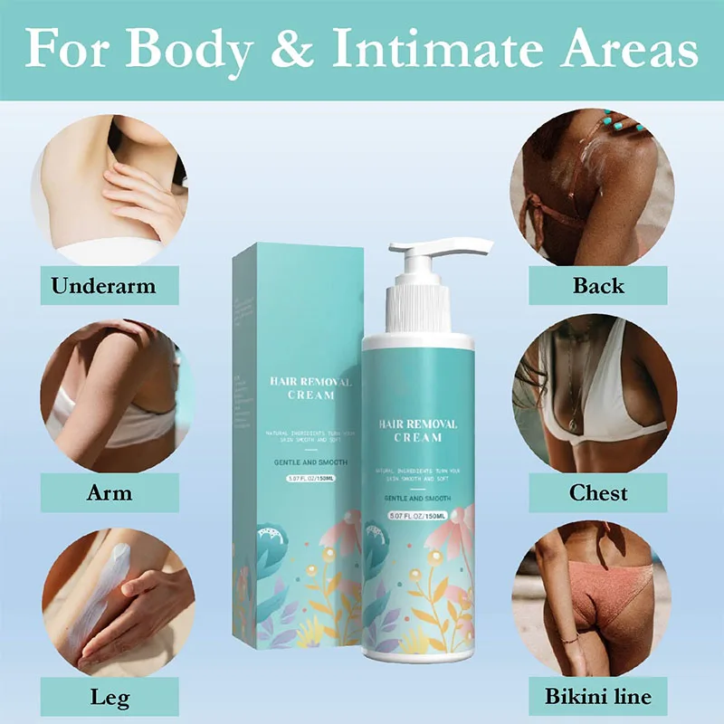 Customized Intimate Painless Under Arm facial hair remover cream for women